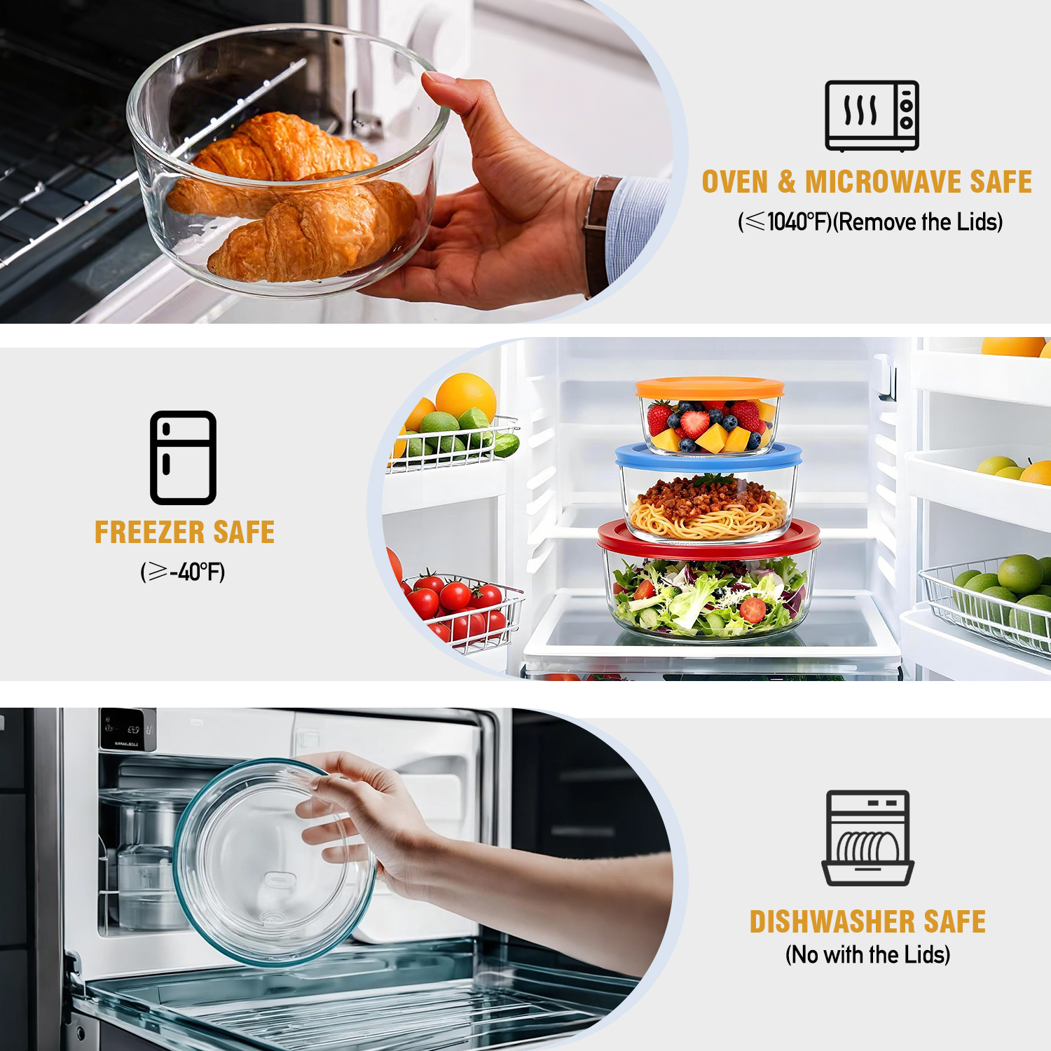 TAIMASI 6-Piece Glass Food Storage Container Set photo 4