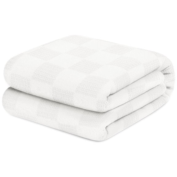 Avalon Home 100% Cotton Queen Blanket – 90x90 inches, Soft & Breathable, Lightweight Thermal Blanket