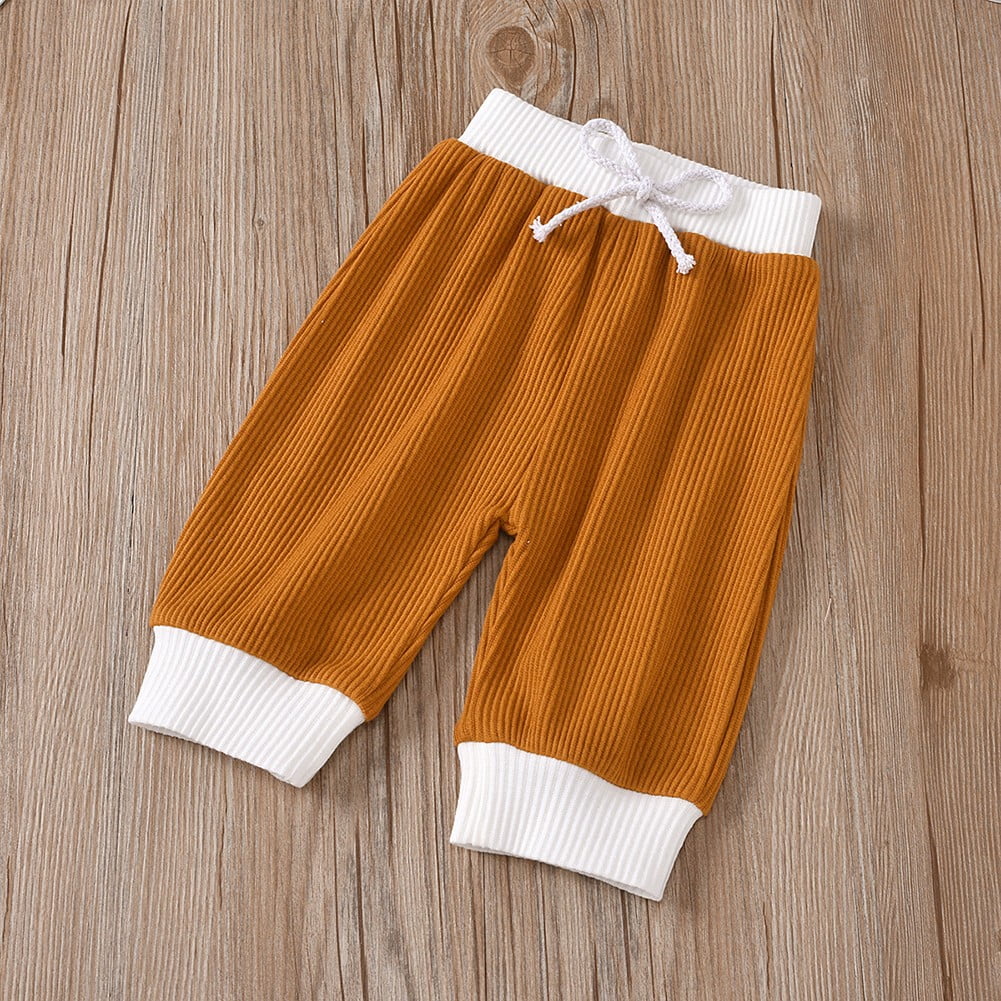 Chenyin 0-24M Boys Girls Bodysuit 2PCS Set for Baby Infant Cotton Onesies Fall Winter Warm Romper Solid Color Jumpsuit Pajamas Outfit