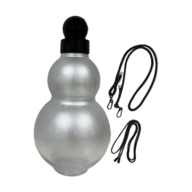 Botella de agua deportiva Gourd de 900 ml, práctica y con correa cruzada. Plata