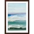 Azure Ocean III Art Print by Julia Purinton, Brown Frame Wall