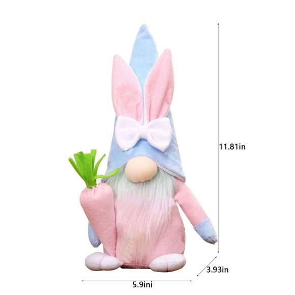 Pisexur Easter Bunny Decorations Spring Decor Easter Dwarf Rabbit Decoration, Cute Easter Handmade Dwarf Faceless Plush Doll Nordic Easter Home Ornament Gift Easter Basket Stuffers for Kids
