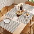 thumbnail image 5 of Buffalo Plaid Placemats Set of 6 Farmhouse Grey Checkered Vintage Grid Place Mats Indoor Wipeable Table Mats Washable Cloth Dining Table Placemats for Kitchen Holiday Party Home Decor 13x19 Inch, 5 of 9