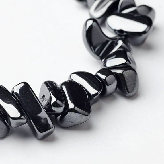 1 Strand Non-Magnetic Synthetic Hematite Beads Strands Chip Black Size: 5~8mm hole: 0.8mm 125pcs/strand 16 inch