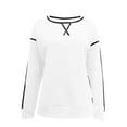 thumbnail image 6 of biudgviw Women's Oversized Sweatshirts Long Sleeve Crewneck Side Zipper Pullover Tops Fall Trendy Clothes, 6 of 7