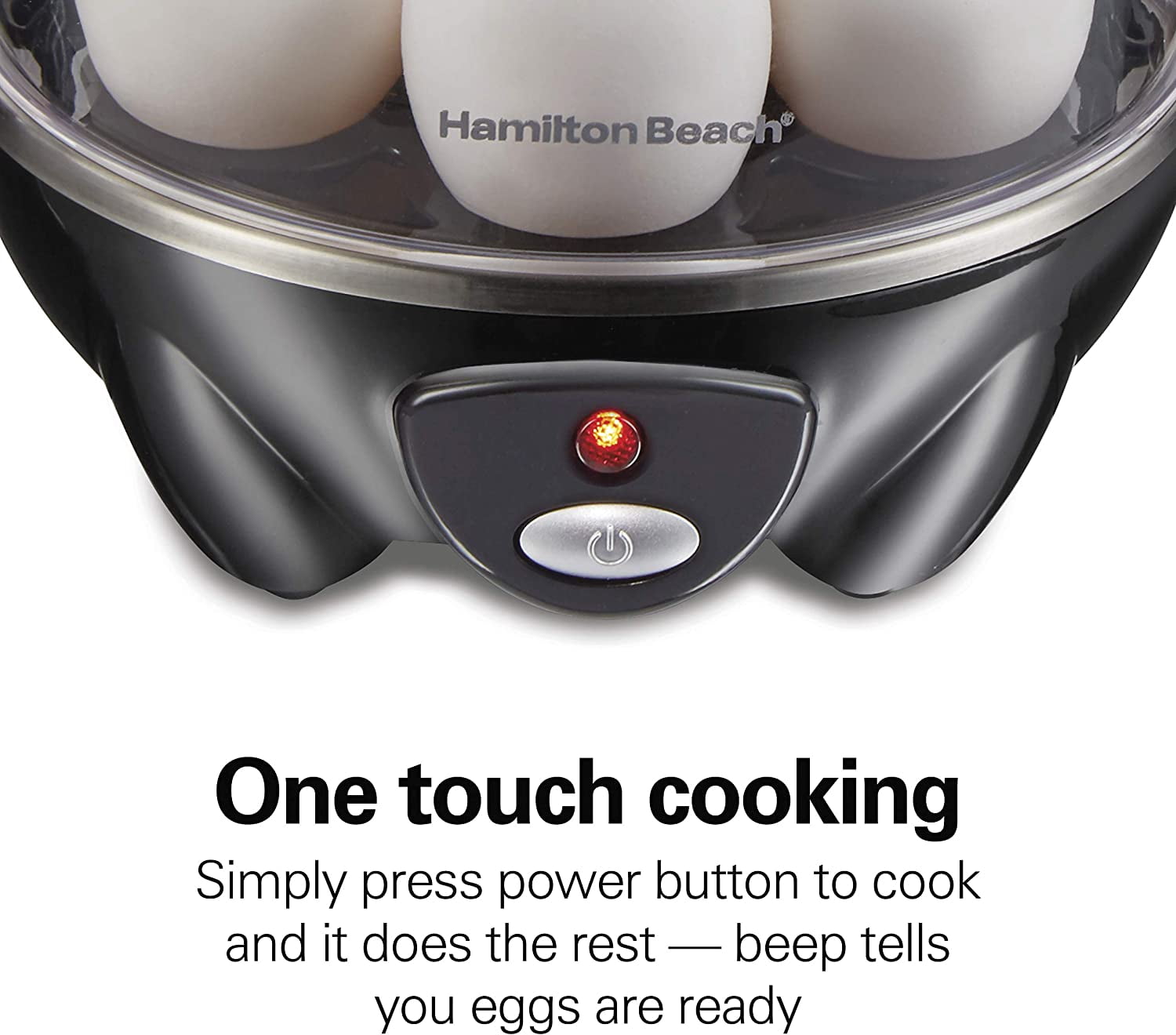 3-in-1 Electric Egg Cooker for Hard Boiled Eggs, Poacher Eggs, Omelet Maker & Vegetable Steamer, Holds 7, Black (25507)