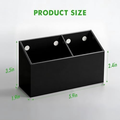 Magnetic Dry Erase Marker Holder for Whiteboard, Acrylic Magnet Pen Holder for Refrigerator Fridge, Marker Holder for Classroom Teacher, Pencil Cup,Office Accessories, Locker Organizer(Black)