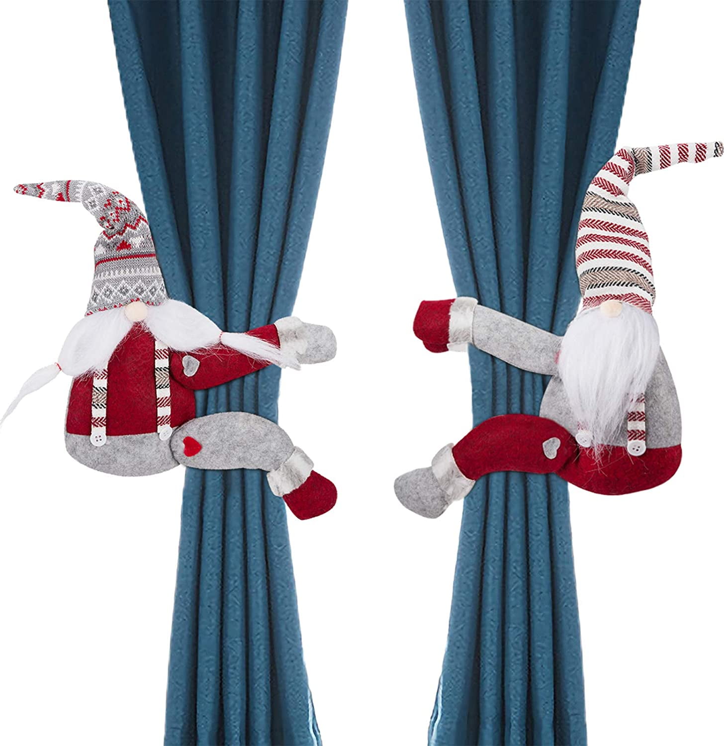 Christmas Window Decorations Cartoon Doll Santa Claus Curtain Tieback Curtain Hook Curtain Hook Fastener Buckle Clamp for Living Room Bedroom Home Decor Sirozi 2 Pieces Christmas Curtain Buckle 