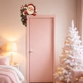thumbnail image 4 of Diceymbol 9.84 Inch Christmas Door Frame Corner Decoration, Santa Claus Peeking Doorway Decor with Evergreen Pinecones Berries and Candy Cane for Entryway Home, 4 of 5