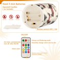 thumbnail image 5 of Yayeee Flameless Candles with Remote Flickering Battery Operated Multi Color Changing, Plaid Deer, 5 of 7