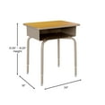 thumbnail image 4 of Flash Furniture Billie Metal Student Desk with Desktop/Book Box in Maple/Silver, 4 of 9