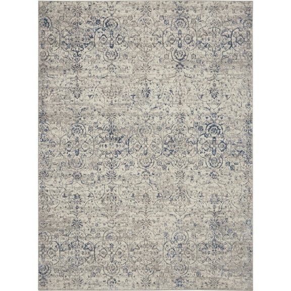 Nourison Royal Terrace Botanical Indoor Area Rug Beige Blue 5'3" x 7'3"