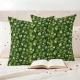 thumbnail image 3 of Green Leaves Outdoor Waterproof Pillow Covers, Spring Abstract Retro Pastoral Plants Decorative Square Throw Pillowcase Sofa Cushion Sham for Patio/Couch/Chair, 18"x18" 2 Pack, 3 of 8