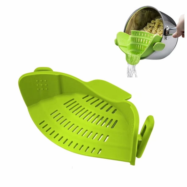 Colador de clips, canal de alimentos de silicona para la mayoría de las ollas, sartenes y tazones, colador resistente al calor con 1 pinza para pasta, espagueti ShuxiuWang 8390612471681