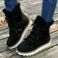 thumbnail image 3 of IUJSOY Snow Boots for Women Suede Lace up Thickened Warm Chunky Non-Slip Winter High Top Booties, 3 of 9
