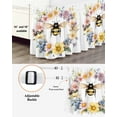 thumbnail image 3 of Colorful Daisy Wreath Bees Bed Skirt California King Size 16" Drop Spring Flowers Garland Ruffled Wrap Around Bed Skirts Adjustable Elastic Bedskirt Dust Ruffle for California King Size Bed, 3 of 7