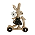 thumbnail image 2 of Easter Wooden Rabbit Ornament Cute Bunny Riding Basket for Spring Home Tabletop Decor Party Decoration Figurine, 2 of 7