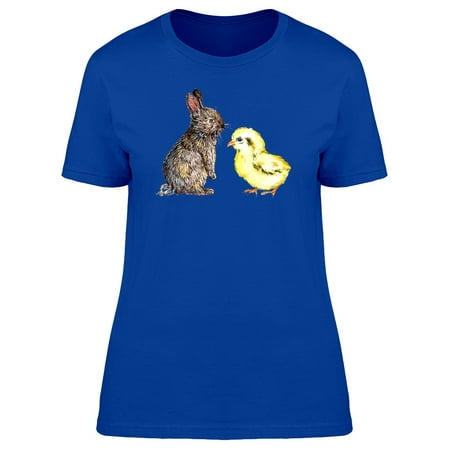 Cheek Bunny - Little Chick & Happy Bunny Tee Women's -Image by Shutterstock