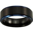 thumbnail image 2 of Black Tungsten Matte Center Blue Steps Ring, 2 of 5