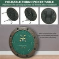 thumbnail image 3 of R RAYCHEE Foldable 8 Player Poker Table with Stainless Steel Cup Holders and Padded Rails, Brown, 3 of 7