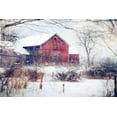 thumbnail image 2 of Poynter, Kelly 32x23 Black Ornate Wood Framed with Double Matting Museum Art Print Titled - Winter Barn, 2 of 4