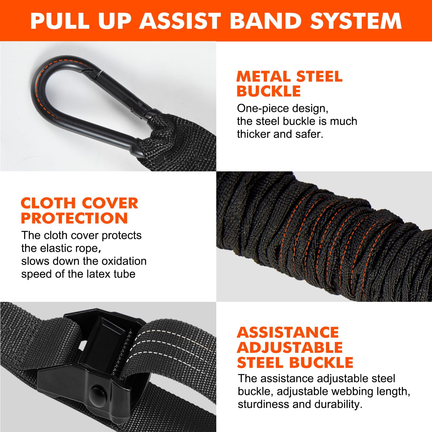 WQQQW Pull Up Assistance Bands, Heavy Pull Up Bands Resistance Bands for Pull Ups Working Out, Adjustable Pull Up Assist Equipment