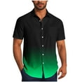 thumbnail image 2 of Antinious Mens Short Sleeve Button up Casual Fashion Turndown Collar Gradation Printing Tshirts,Green,XXXXXL, 2 of 5