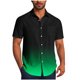 thumbnail image 2 of Blusa y camisa de manga corta con cuello vuelto para hombre, blusa informal de moda con cuello vuelto, estampado degradado, camisa de manga corta con botones, blusa de poliéster para hombre, 2 of 6