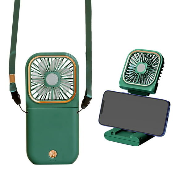 3 in 1 Personal Fan & Power Bank & Cell Phone Stand Portable Personal Desk Fan Neck Fan 3 Speeds Foldable Hand Free Personal Fan for Office Home Outdoor Travel