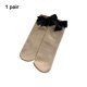 thumbnail image 5 of Qarigey Calcetín grueso con lazo para niñas, calentador de piernas, calcetines cálidos de buena elasticidad, lindos calentadores de pies de Medias Color de piel/Negro, 5 of 6