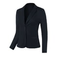 thumbnail image 2 of A2Y Women's Slim Fit Ponte Comfy One Button Closure Long Sleeve Blazer Navy S, 2 of 5