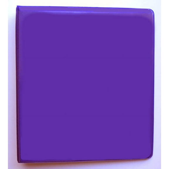 Royal Purple 3-Ring 1" View Binder, 8.5" x 11", Vinyl, Inside Pockets, Mfd by Samsill - Pack of 2 Binders