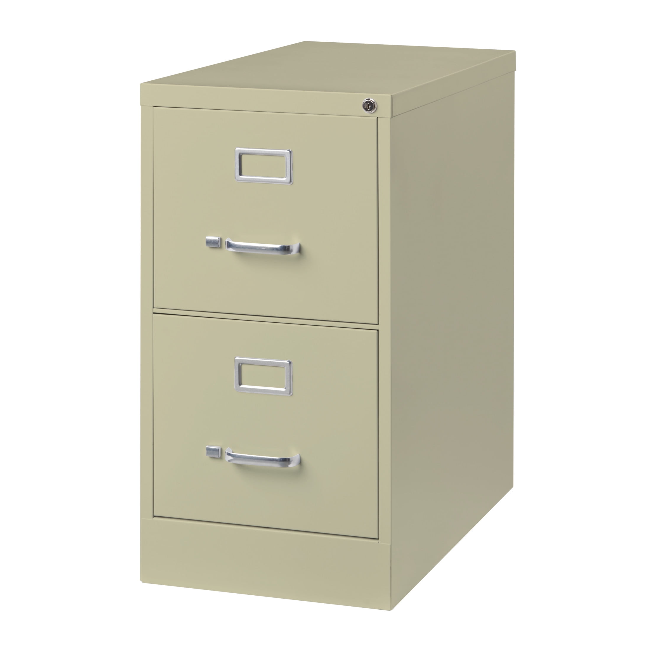Hirsh 2 Drawer Letter Locking Metal Vertical File Cabinet, 26.5" Deep, Putty