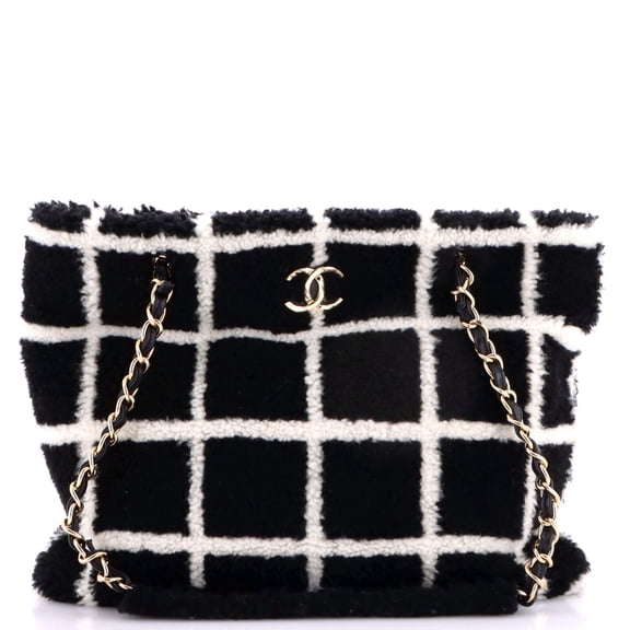 Pre-Owned CC Chain Shopping Tote Square Printed Shearling Large By Rebag
