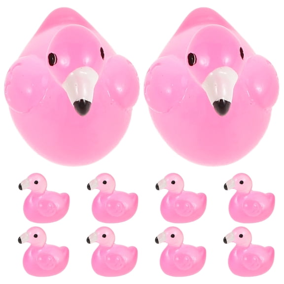 YOSADIER Rosy Tiny Flamingos, Resin Garden Decor, Fairy Garden Use, 50Pcs