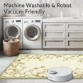 thumbnail image 5 of ODIKA 4'x6' Machine Washable Non-Slip Area Rug, Elegant Botanical Motif with Vintage Floral Scrollwork Beige High Traffic Rug, Ivory, 206526, 5 of 7