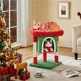thumbnail image 2 of Alden Design 23.5" Tall Cat Tree Condo with Wide Perch and Scratch Posts, Red/Green, 2 of 8