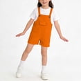 thumbnail image 5 of hengsof Girls Solid Color Overalls Kids Cute Adjustable Straps Wide Leg Jumpsuit with Pockets 2-15 Years, 5 of 7