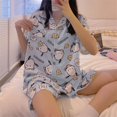 thumbnail image 1 of Pijamas de dibujos animados Kawaii Sanrios Anime MyMelody Cinnamoroll Kuromi para mujer, cárdigan de manga corta con estampado de verano, conjunto de ropa para el hogar, regalo, 1 of 4