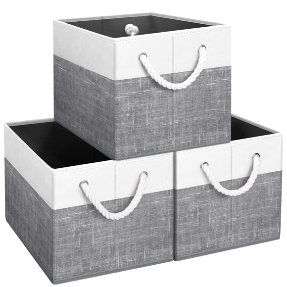 Storage Bins Fab Totes, cestas de almacenamiento plegables, paquete de 3