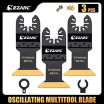EZARC Titanium Oscillating Multitool Blade for Wood, Metal and Hard Material, 3-Pack