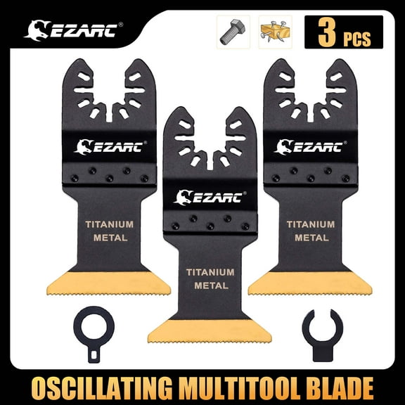 EZARC Titanium Oscillating Multitool Blade for Wood, Metal and Hard Material, 3-Pack