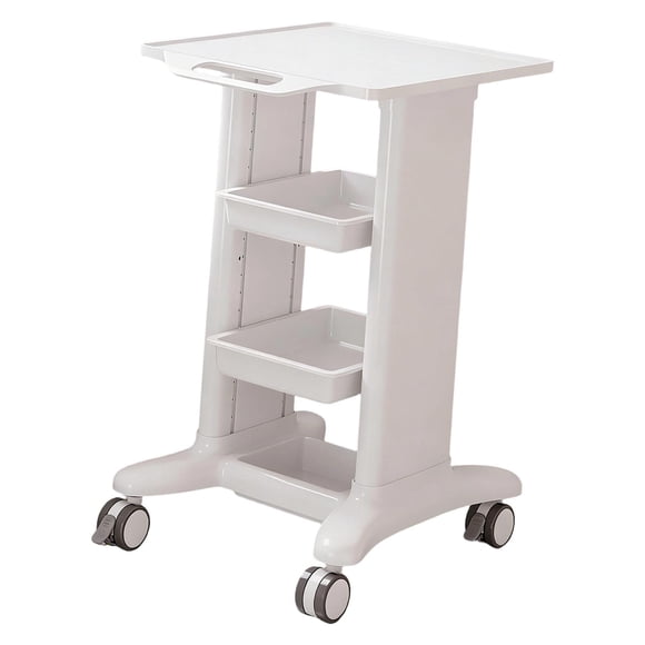 Carro de peluquería con ruedas, soporte móvil para herramientas, versátil con ruedas giratorias de 360 degree, Blanco