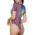 thumbnail image 2 of Balery Dreamy Moonlit Window Body de cuello redondo de manga corta para mujer Tops de manga corta Tops básicos-XX-Large, 2 of 7