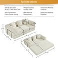 thumbnail image 2 of Wiilayok 78.5" Convertible Sofa Bed,Modular Corduroy Futon Sofa Couch with Pillow, 3 Seater Sofa for Living Room, Bedroom,Beige, 2 of 10