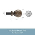 thumbnail image 7 of Kenney Jillian 48-86" Petite Café Adjustable Curtain Rod, 1/2" Dia., Brown Marble, 7 of 7
