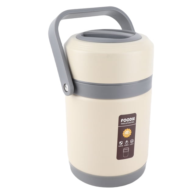 Electric Lunch Box,2L Stainless Steel Portable Electric Food Warmer Bucket Thermal Heat Preservation Pot Thermal Lunch Container for Travel Dorm Office Work