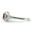 thumbnail image 3 of 925 Sterling Silver Garnet Diamond Ring Birthstone January Gemstone, 3 of 11