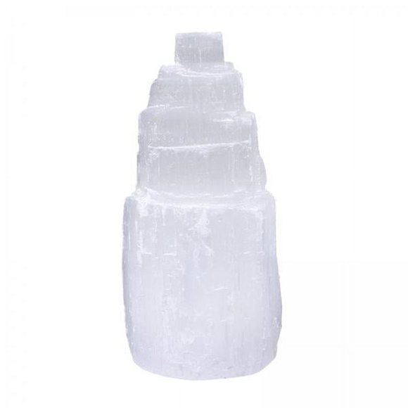 Milaget 2x Gypsum Selenite Mountain Carving Crystal Gemstone Reiki Meditation Gift