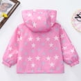 thumbnail image 6 of Y-Sunset Girls Star Print Hooded Windproof Jacket, Zip Outerwear; Lightweight Wind Resistant Kids Coat for Daily Outdoor Travel Camping Wear(Pink1/4-5 Years), 6 of 8